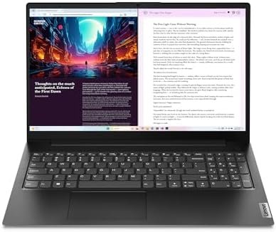 Lenovo V15 Gen 4 – Business Laptop – AMD Ryzen 5 7430U – 15.6″ FHD Display – 8GB RAM – 512GB SSD Storage – Integrated AMD Radeon™ Graphics – Webcam Privacy Shutter – Business Black